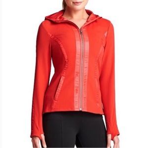 Athleta Verbier Zip Hooded Softshell Orange Jacket